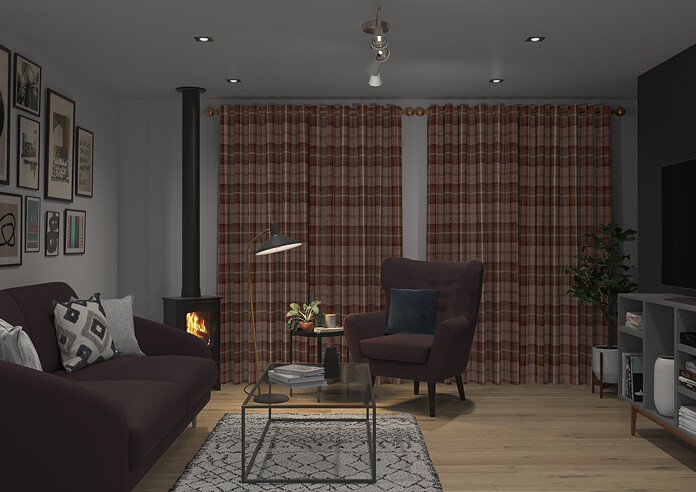 Highland, Mulberry - Made to Measure Curtains - Image 7